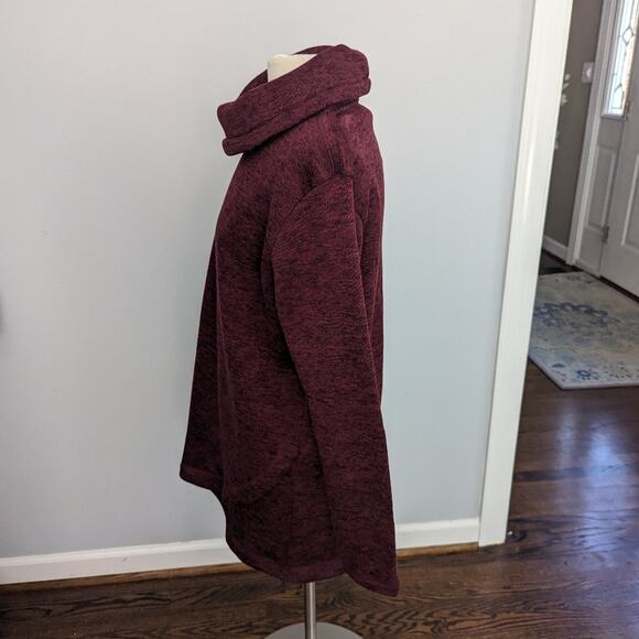 Women's Lands End Large Maroon Red 14 - 16 Sweatshirt Pullover - Picture 4 of 6